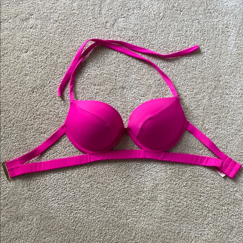 Vibrant Pink Women's Push-up Swim Top